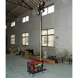 portable gasoline generator mobile light tower 2000W lamps/4.2m pneumatic telescopic mast/3KW generator