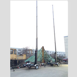 21m trailer mast tower system/pneumatic telescopic mast/ mobile trailer system/ telecommunication tower mast