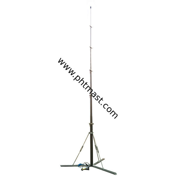 9m Portable Pneumatic Telescopic Masts for Amateurs Radio Antenna Elevation 30kg payloads
