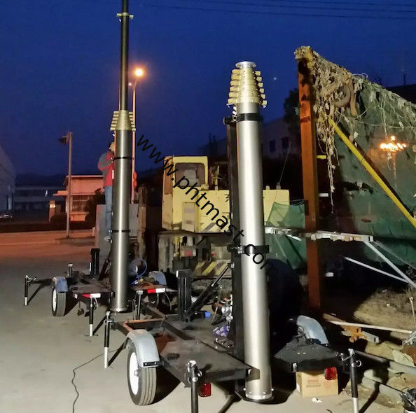 15m trailer mast tower system/pneumatic telescopic mast/ mobile trailer system/ telecommunication tower mast